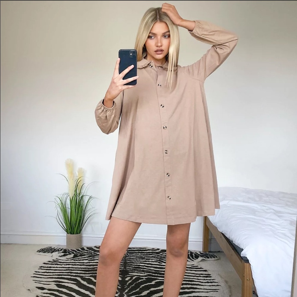 Tan Shirt Dress